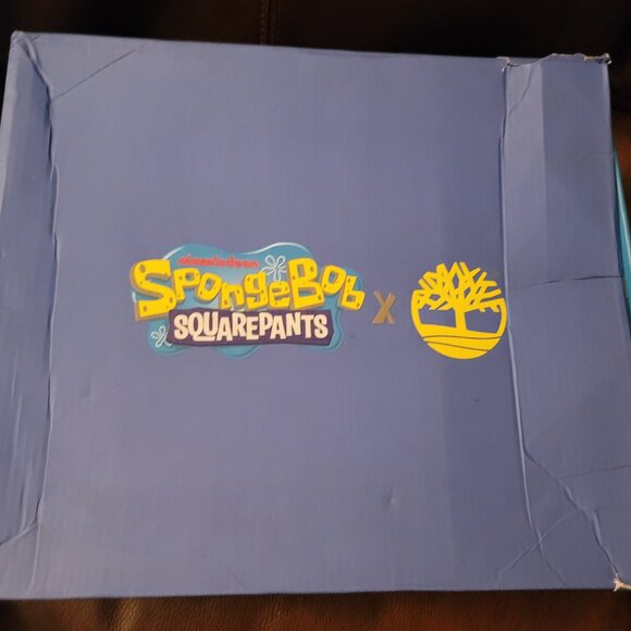 Timberland Premium 6 Waterproof Bright Blue Nubuck SpongeBob Boots US men SZ 7.5 - Picture 2 of 16